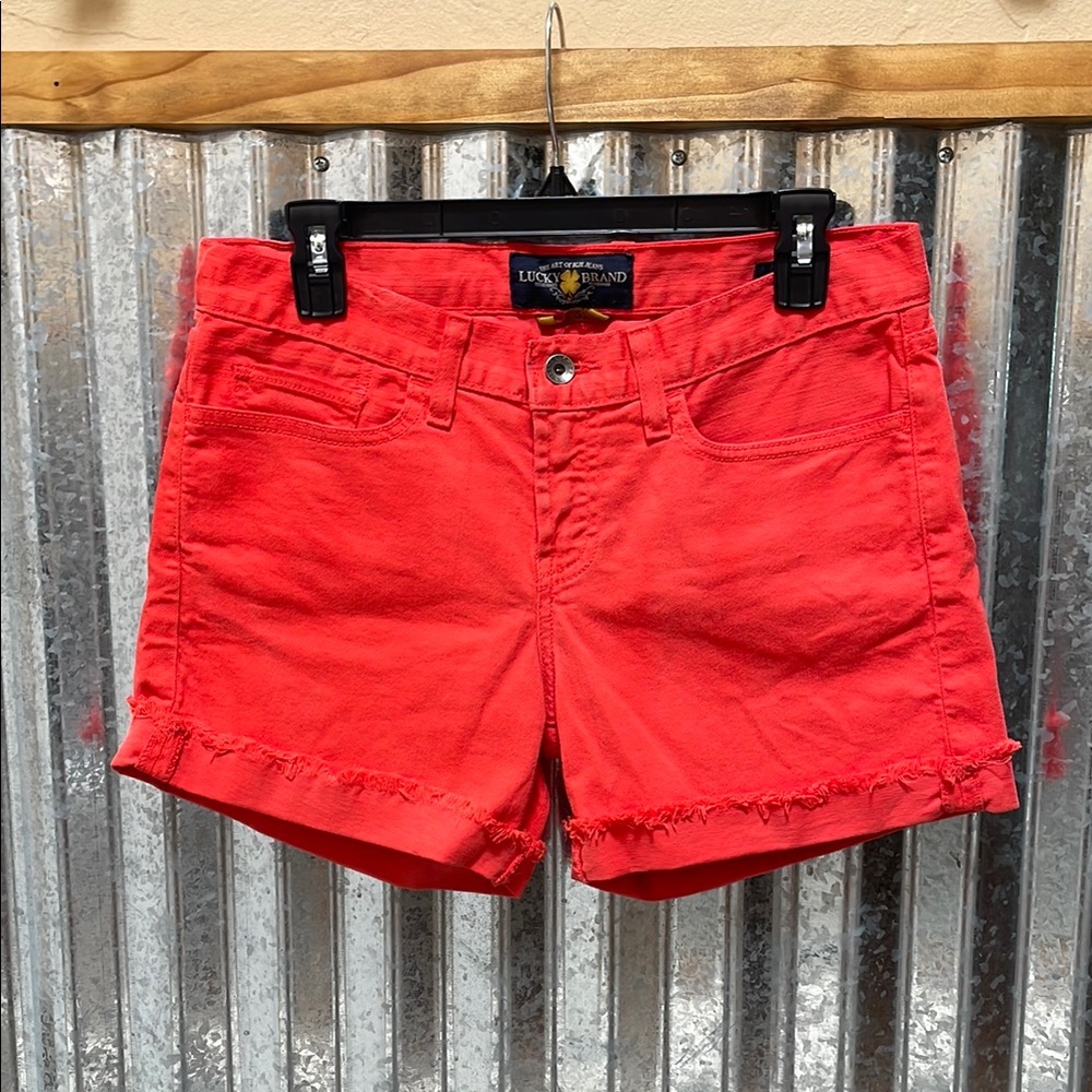 Lucky Brand Orange Abbey Jean Shorts